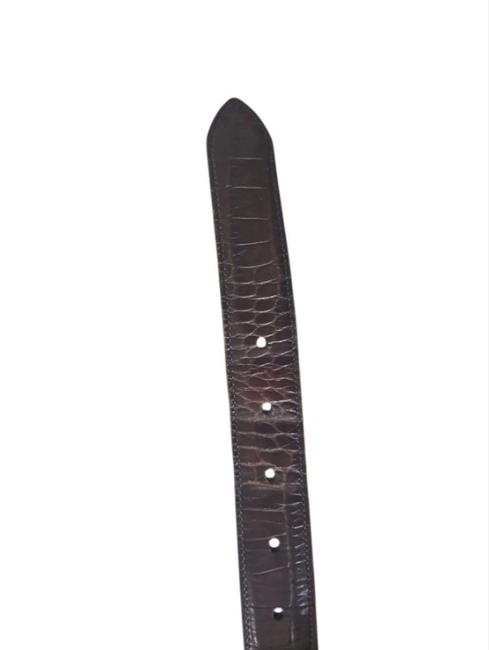 Trafalgar Italian Calfskin Leather Belt Brown Croc Embossed USA Men 38 Dress